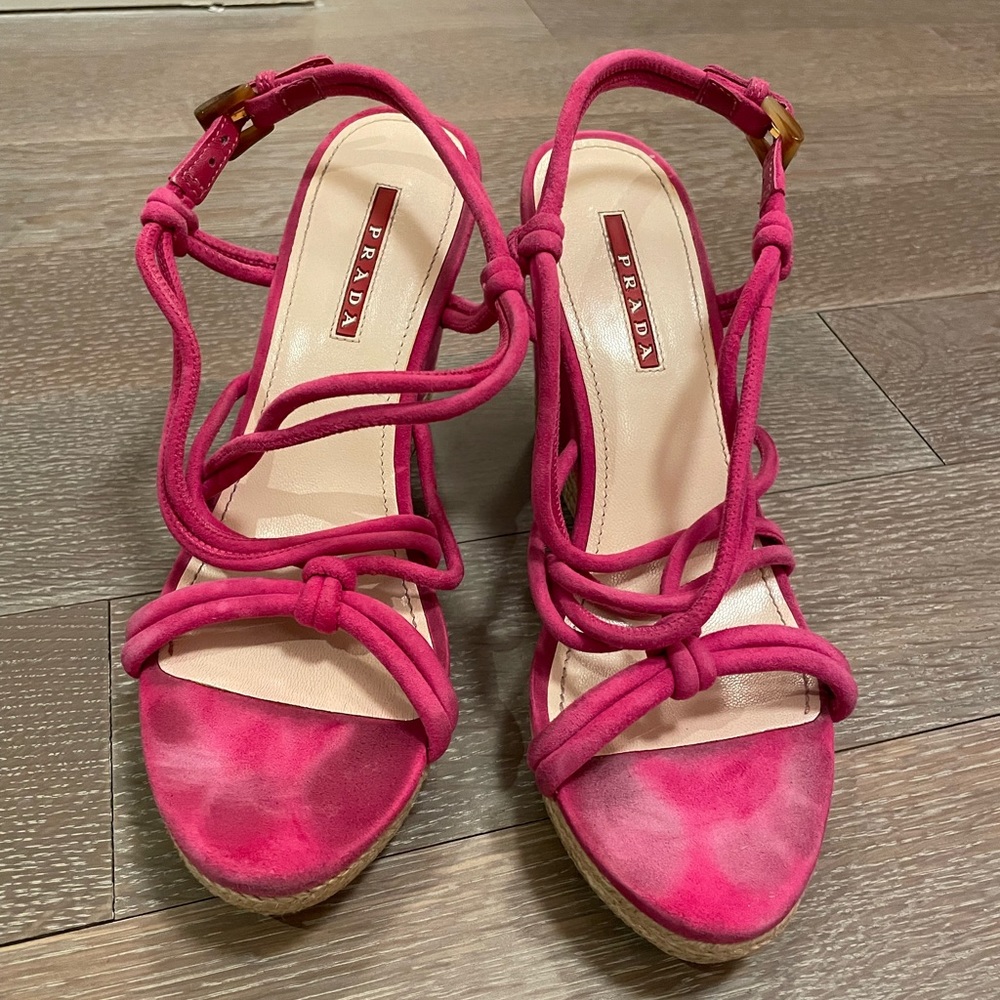 Pink Prada Wedges